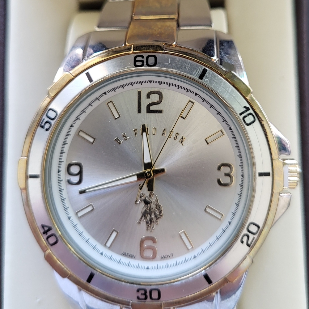 U.S. Polo Assn. Silver and Gold Watch